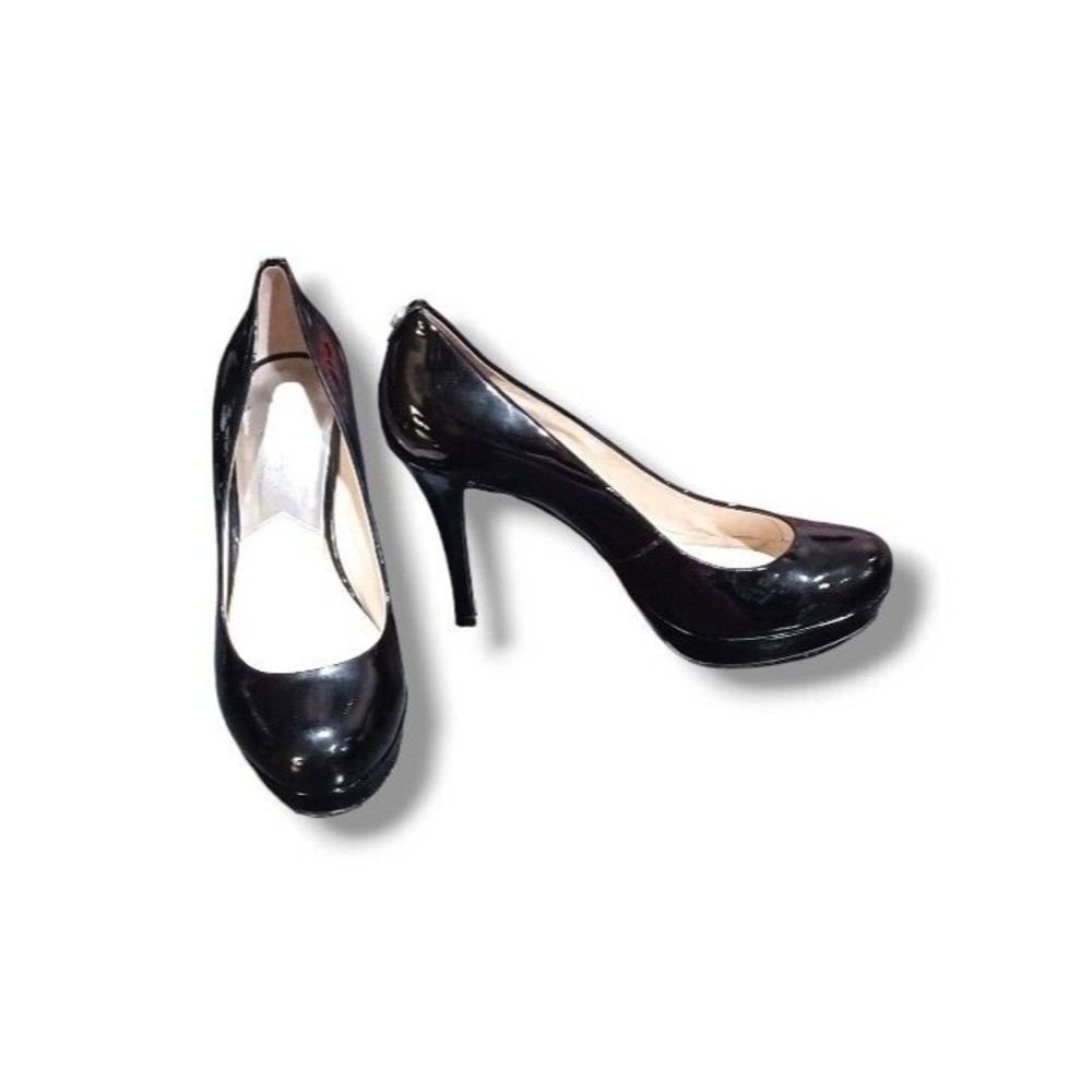 Michael Kors Womens US 7.5 Patent Leather Black Stiletto Pump Platform High Heel